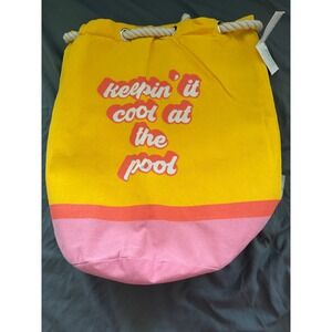 Ever Ellis Insulated Cooler Tote Bag Yellow Pink Keepin It Cool At The Pool